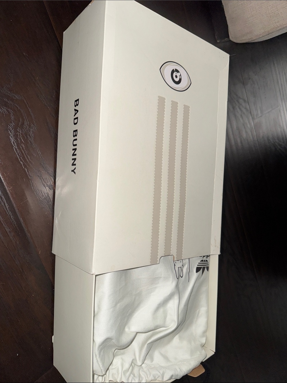 adidas Bad Bunny White Collectible Shoe Box with Drawstring Bag
